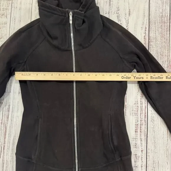 Lululemon Black Funnel Neck Full Zip Jacket Size 4 - Picture 8 of 10